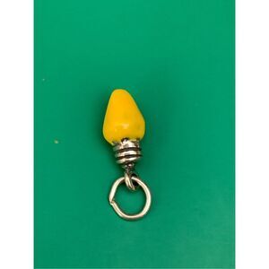 Yellow Christmas Vintage Light Sterling Silver Jewelry Charm # holiday